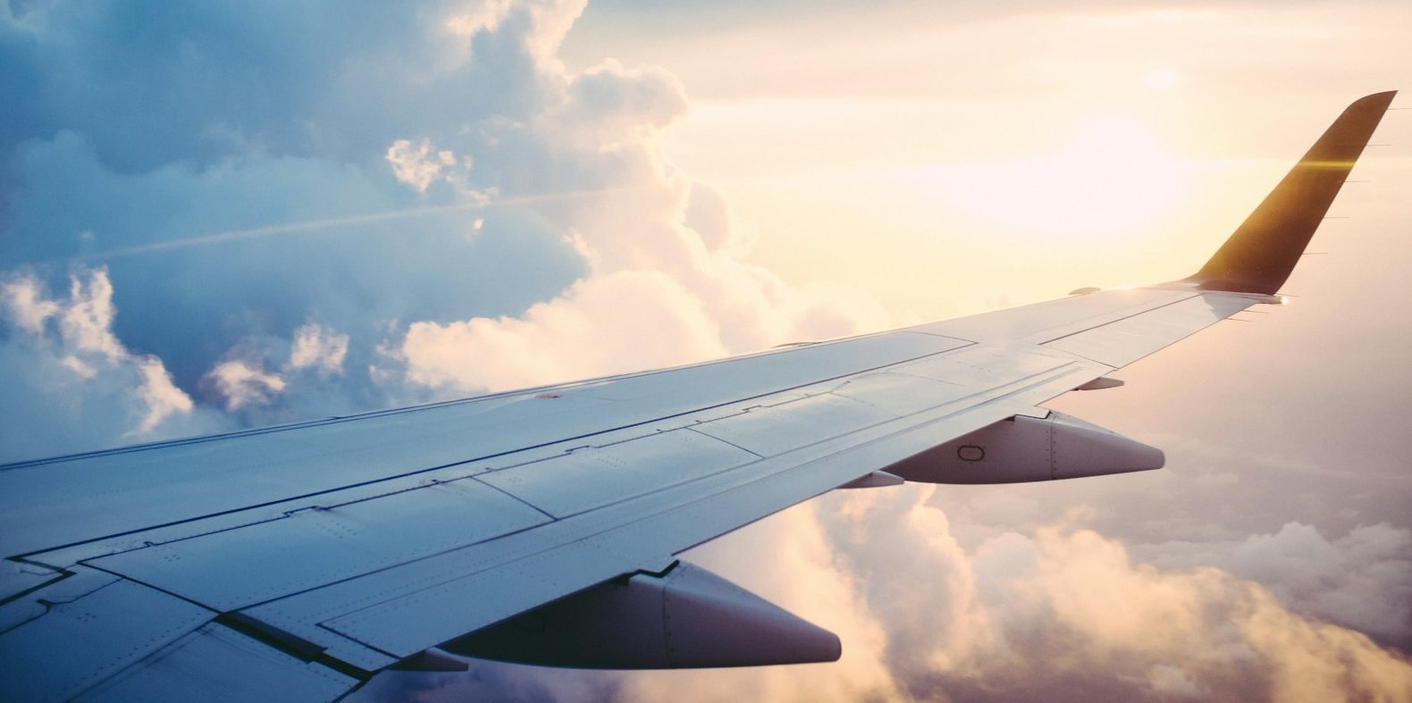 aerial photography of airliner